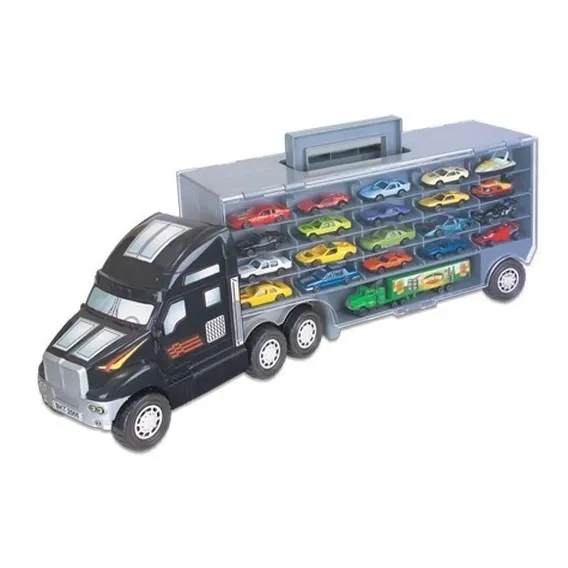 Super Carreta Cegonha C/ 21 Carrinhos De Metal - Braskit Cor Não Se Aplica Foto 1