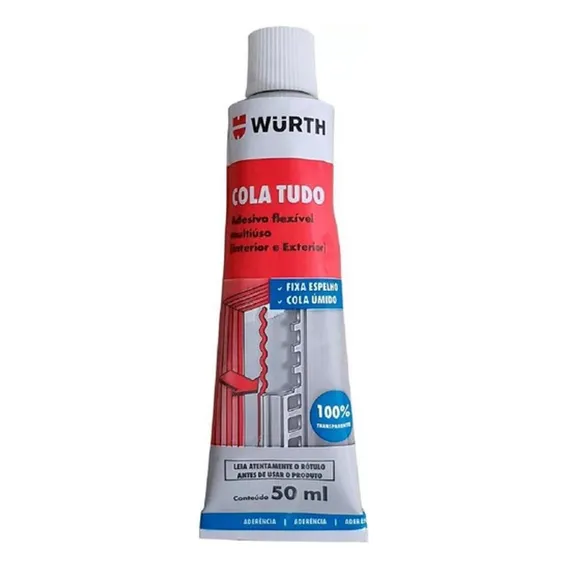Super Cola Tudo Adesivo Fixa Espelho Cola Úmido 50g Wurth Foto 1