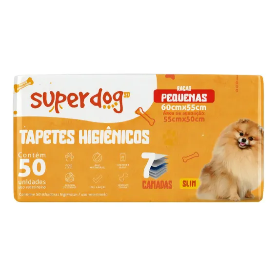 Super Dog Tapete Higiênico 50 unidades 60x55cm Foto 1
