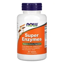 Super Enzimas Digestivas Now Foods 90 Tablets Sabor Sem Sabor Foto mini 1