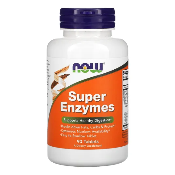Super Enzimas Digestivas Now Foods 90 Tablets Sabor Sem Sabor Foto 1