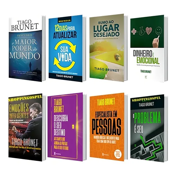 Super Kit 8 Livros Tiago Brunet Mais Vendidos - Destino Foto 1