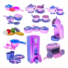 Super Kit Cozinha Infantil Eletro Legumes Café Geladeira 49p Foto mini 1
