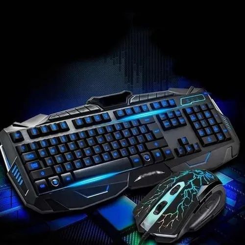 Super Kit Teclado E Mouse Gamer B-max Retroiluminado Usb Cor do teclado Preto Foto 1