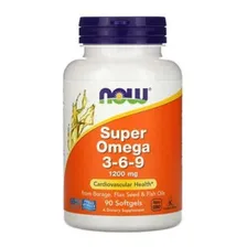 Super Ômega 3 6 9 Now Foods 1200 Mg 90 Softgels Sabor Sem sabor Foto  mini 1