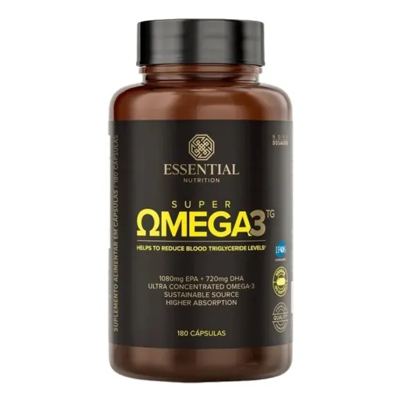 Super Ômega 3 Tg 1000mg 180 Caps Essential Nutrition Sabor 180 Softgels Foto 1