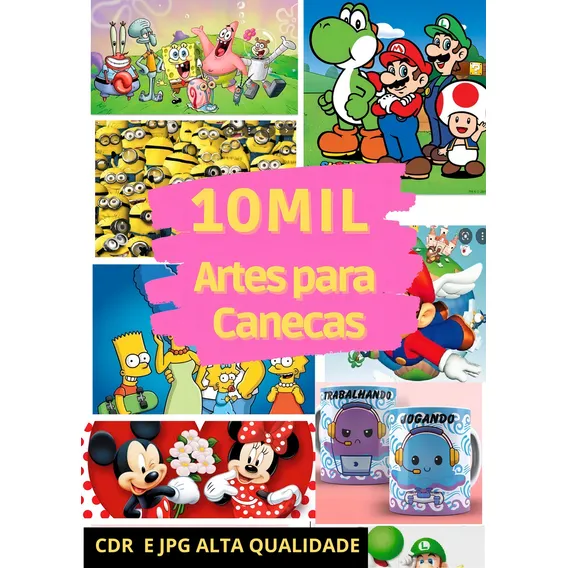 Super Packs 10.000 Artes Estampas Sublimação De Canecas Foto 1