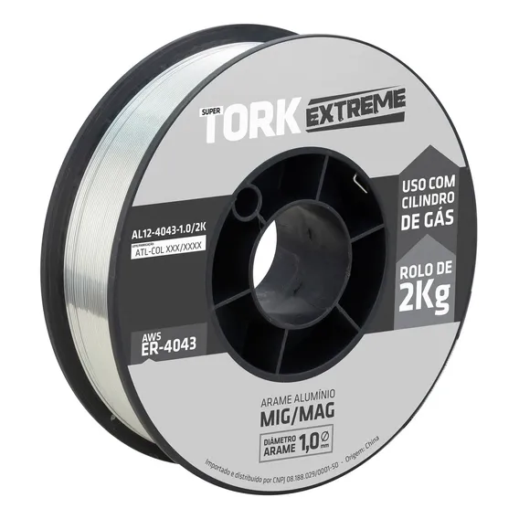 Super Tork AL920-4043 arame de solda mig alumĂnio uso com gás 1.0mm rolo de 2kg Foto 1