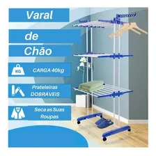 Super Varal Roupas Retrátil Articulado Dobrável Vertical Foto mini 3