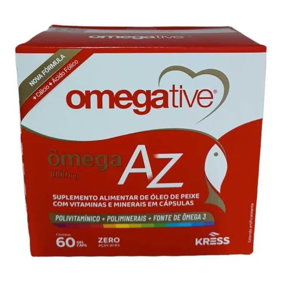Suplemento Alimentar Omegative Az 60 Cáps Gel Sem Sabor Foto 1