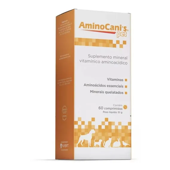 Suplemento Aminocanis Pet 60 Comprimidos -cães -avert Foto 1