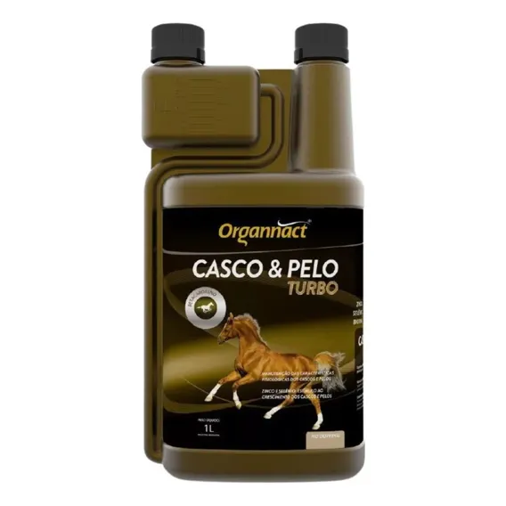 Suplemento Casco & Pelo Turbo 1 Litro Equinos - Organnact Foto 1