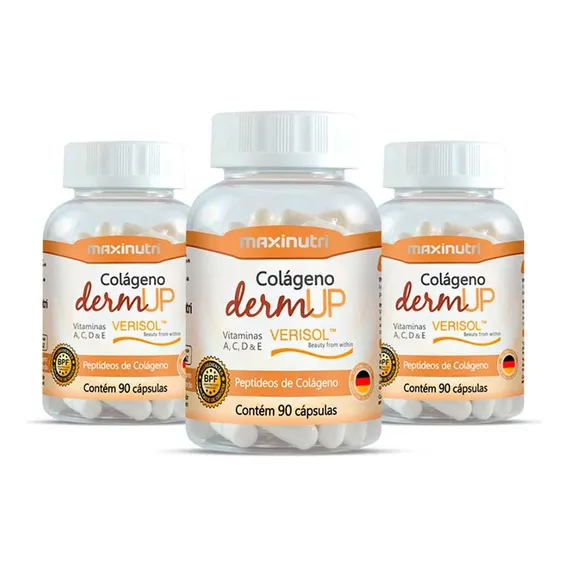 Suplemento Em Cápsula Maxinutri Colágeno Hidrolisado Cápsulas Colágeno Hidrolisado Dermup Colágeno Colágeno Hidrolisado Dermup Em Frasco De 250g 90 Un Pacote X 3 U Foto 1
