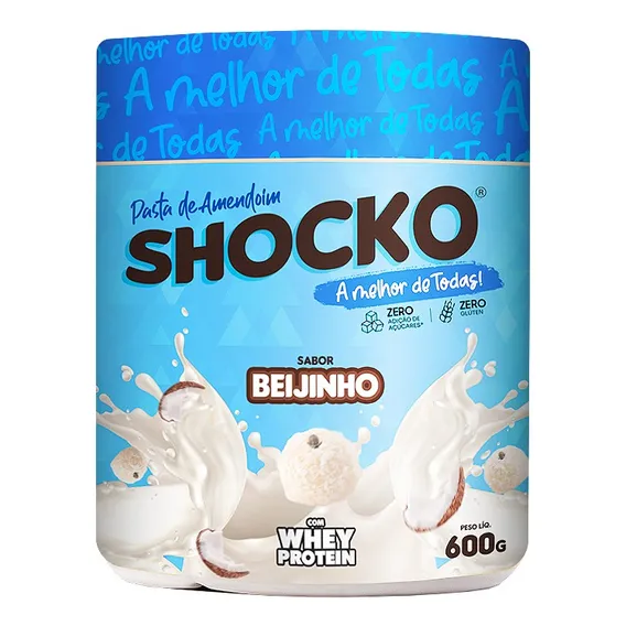 Suplemento Em Pasta Shocko Pasta De Amendoim Pasta De Amendoim Shocko Amendoim Torrado Pasta De Amendoim Shocko Sabor Beijinho Em Pote De 600ml Foto 1