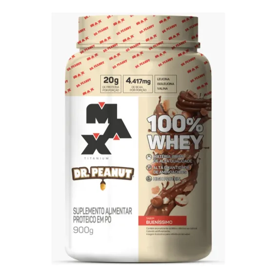 Suplemento Em Pó Max Titanium Dr Peanut Whey Protein, Whey, Way, Wey, Proteina Whey Protein Whey Protein, Whey, Way, Wey, Proteina Sabor Bueníssimo Em Pote De 1l Foto 1