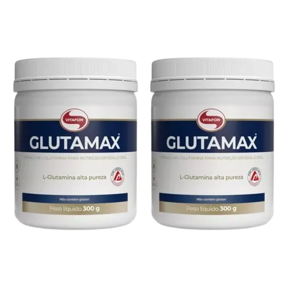 Suplemento Em Pó Vitafor  Glutamax Glutamina Glutamax Sabor  Neutro Em Pote De 300ml 2 Un Foto 1