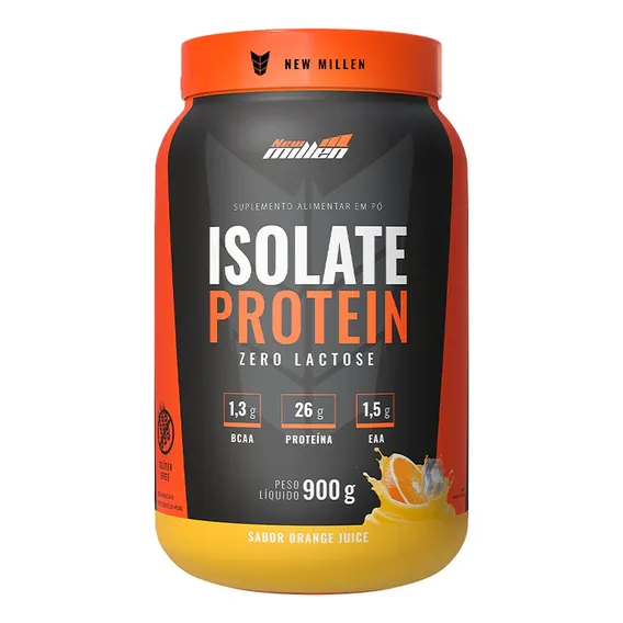 Suplemento En Pó New Millen Isolate Protein Whey Protein Sabor Orange Juice X 900g Foto 1