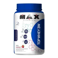 Suplemento Max Titanium Top Whey 3W morango 900g Foto mini  2
