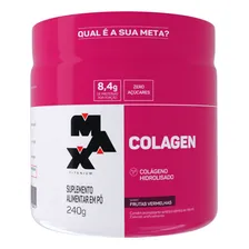 Suplemento Para Academia Collagen Sabor Frutas vermelhas 240g colágeno Max Titanium Foto mini 1