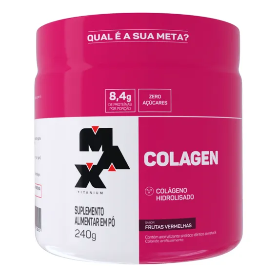 Suplemento Para Academia Collagen Sabor Frutas vermelhas 240g colágeno Max Titanium Foto 1