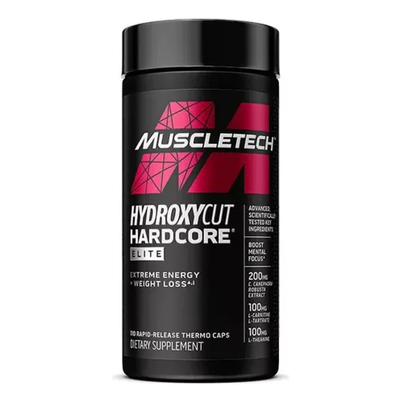 Suplemento Termogênico Muscletech Hydroxycut Hardcore Elite Cafeína Anhidra 100 cápsulas Foto 1