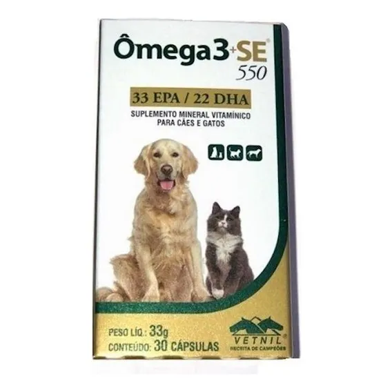 Suplemento Vitamínico Vetnil Omega 3 + Se 550 Cães E Gatos Foto 1