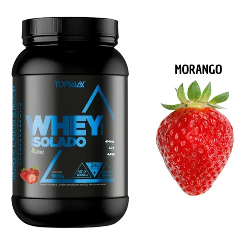 Suplemento Whey Isolado Stevia 24g Proteína Morango 900g Foto 1