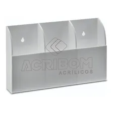 Suporte Acrílico Triplo Para Controle Remoto Branco Foto mini  2