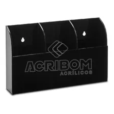Suporte AcrÃlico Triplo Para Controle Remoto Preto Foto mini 2