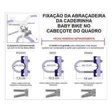 Suporte Adaptador Bicicleta P/ Fixacao Cadeirinha Diant Kalf 14 cm Baby Foto mini 3