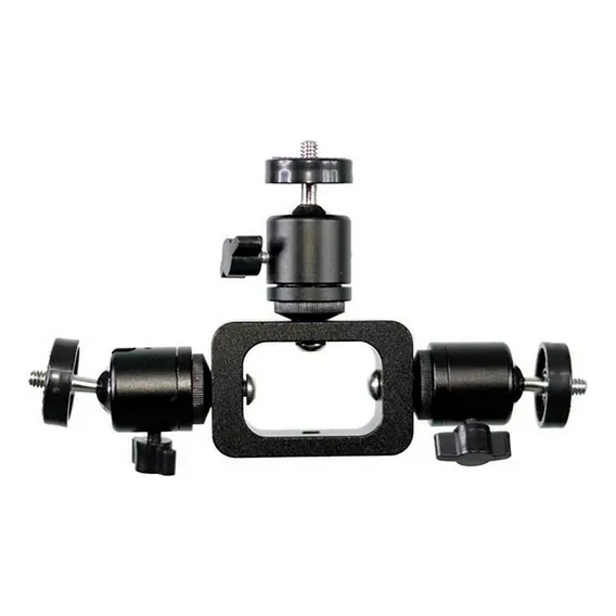 Suporte Adaptador Para Encaixe De 3 Acessórios Fotográficos Cor Preto Foto 1