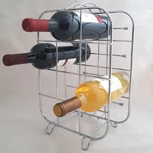 Suporte Adega Porta 12 Garrafas Vinho Chão Bancada Cromada Foto mini  3