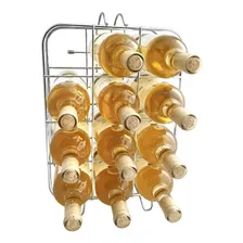 Suporte Adega Porta 12 Garrafas Vinho Chão Bancada Cromada Foto  mini 1