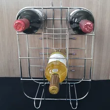 Suporte Adega Porta 12 Garrafas Vinho Chão Bancada Cromada Foto mini 4
