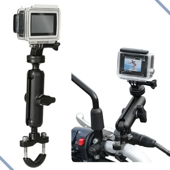 Suporte Articulado Giratório P/ Câmera Gopro, Sj Cam, Guidão Foto 1