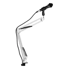 Suporte Articulado Grande Para Microfone Profissional Branco Foto  mini 1