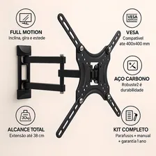 Suporte Articulado Tri Articulado | Suporte Tv Parede Tv | Braço Longo Com Ajuste De Inclinação E Rotação Tv | Aço Carbono Reforçado | Kit  | Para Tv 10 a 55 Polegadas Foto mini  2