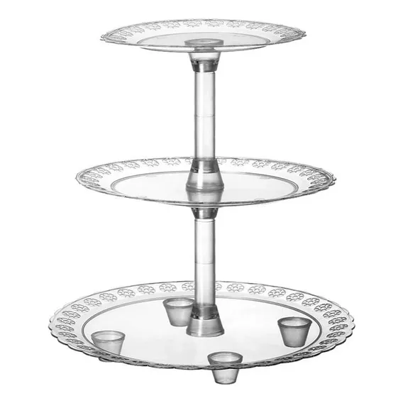 Suporte Baleiro Três Andares 36cm - Plástico Poliestireno Foto 1