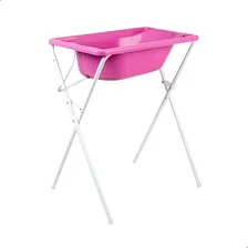 Suporte Banheira Banheira Desmontável Menino Menina Styll Cor Rosa Liso Foto  mini 1