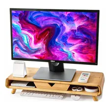 Suporte Base Elevatória P/ Monitor Bambu Mesa Apoio, Heimon Foto  mini 1