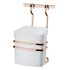 Suporte C/ Lixeira 2,5l Aço Rosé Gold E Branco 2809rg Future Foto  mini 1