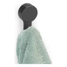 Suporte Cabide Roupa Toalha Ventosa 1 Gancho Preto Arthi Foto mini 1