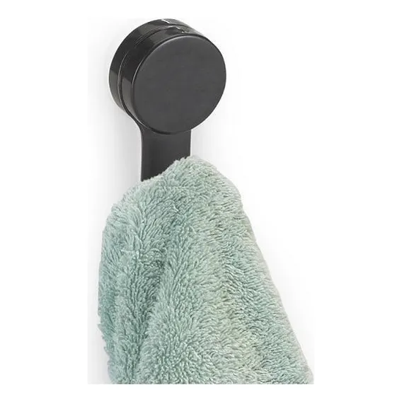 Suporte Cabide Roupa Toalha Ventosa 1 Gancho Preto Arthi Foto 1