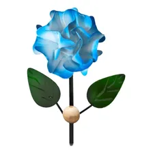 Suporte Cabideiro Rústico De Banheiro Em Ferro Com Flor Azul Foto mini  2