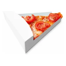 Suporte Caixinha Embalagem Para Fatia De Pizza Branco 100un Foto  mini 1