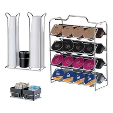 Suporte Cápsulas Café Dolce Gusto + Porta Copos Duplo Saches Cor Preto Foto mini 1