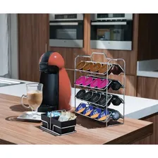 Suporte Cápsulas Café Dolce Gusto + Porta Copos Duplo Saches Cor Preto Foto mini 2