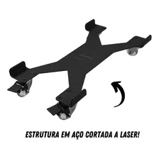 Suporte Carrinho Para Cpu - No-break Preto Com Rodinhas Foto mini 2