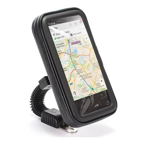Suporte Celular Smartphone Gps Moto Retrovisor 6,3 Polegadas Cor Preto Case Suporte Foto 1