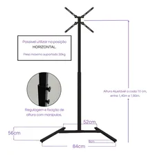 Suporte Chão Piso Pedestal Para Tv Com Rodas Ped Suportaço Cor Preto Foto mini 3